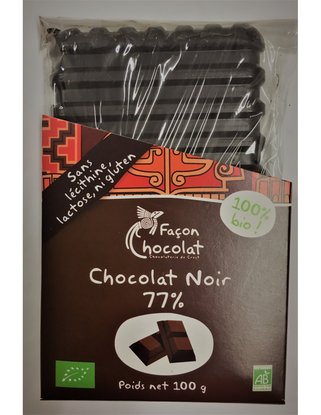 Tablette de chocolat publicitaire noir 71% bio 90 g - Cadoétik