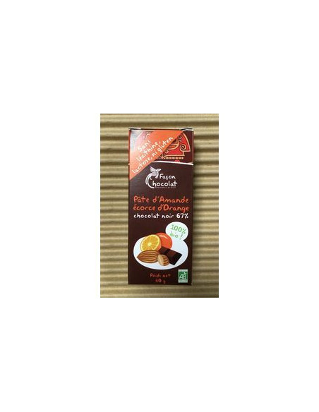 Barre Chocolatée Bio Pâte d'Amande Orange