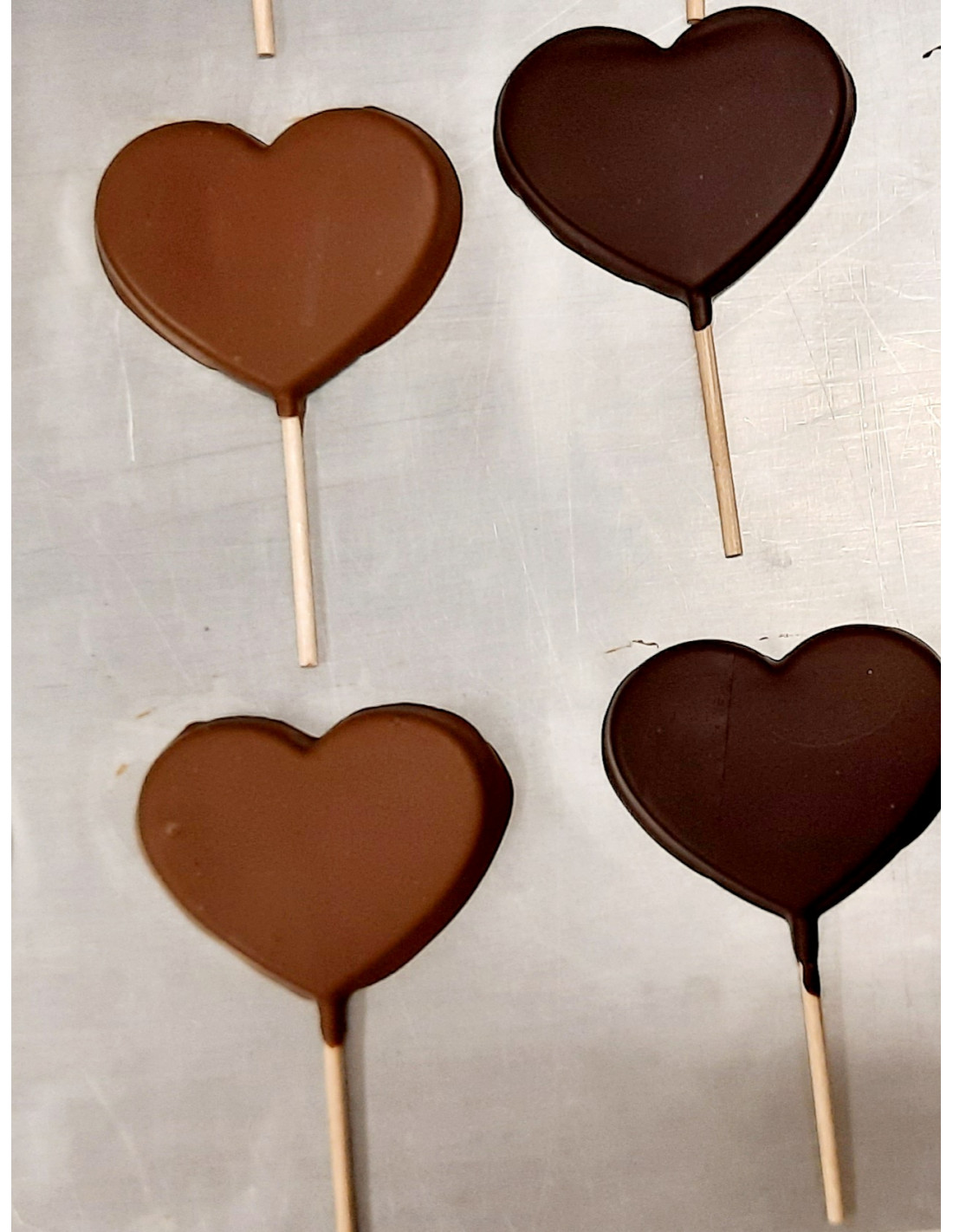 Sucette coeur chocolat - environ 45g - Façon Chocolat