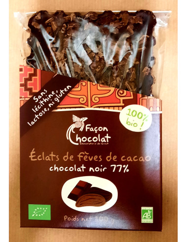 TABLETTE DE CHOCOLAT NOIR Fèves de cacao – Angèle Confiserie