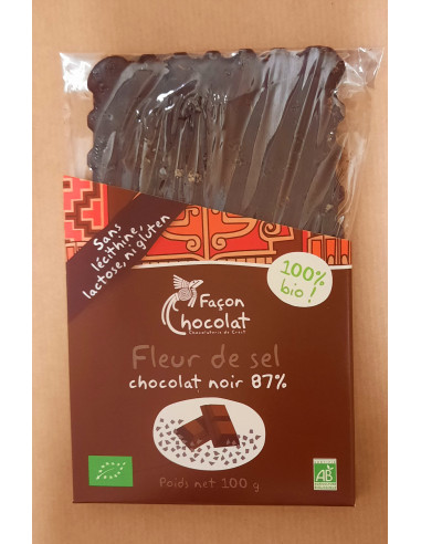 Tablette Chocolat Bio Noir à la Fleur de Sel - Façon Chocolat